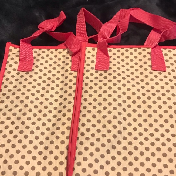 Two Pink Owl Gray Polka Dots Insulated Lunch Totes - Picture 4 of 7